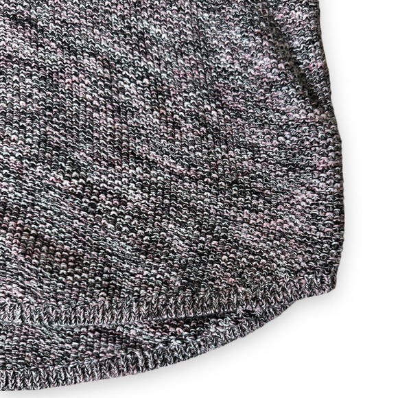 H&M Pink Black Marled Sweater Space Dye V-neck Long Sleeve Pullover Size Medium - Picture 4 of 11